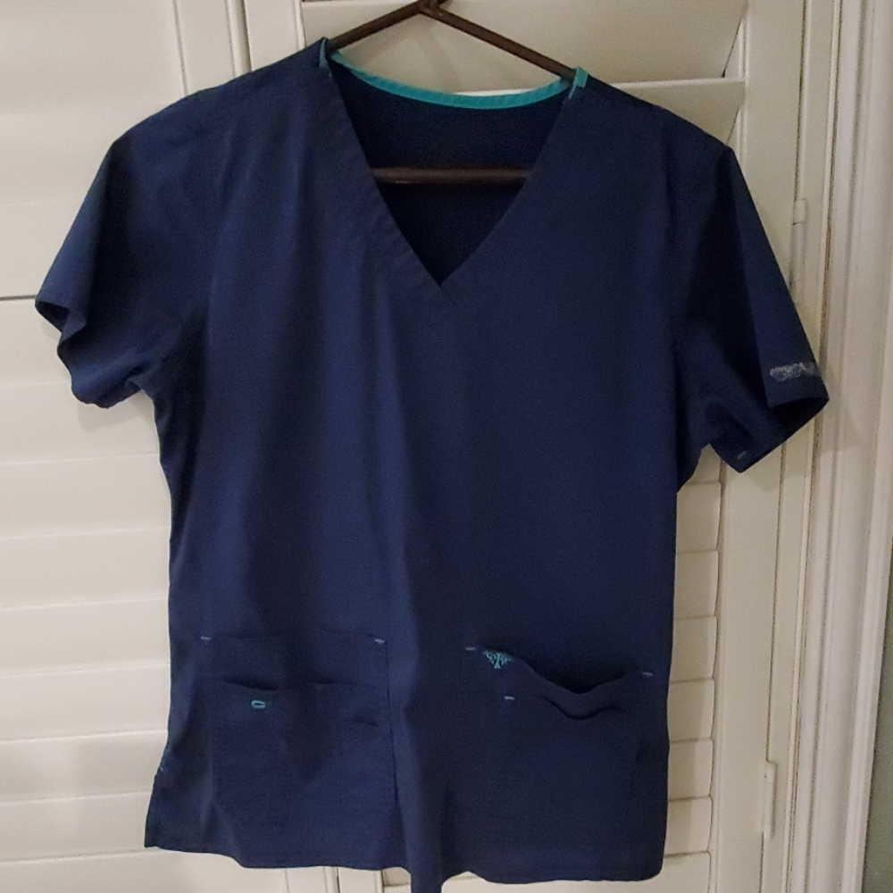 Navy Med couture Medium scrub top